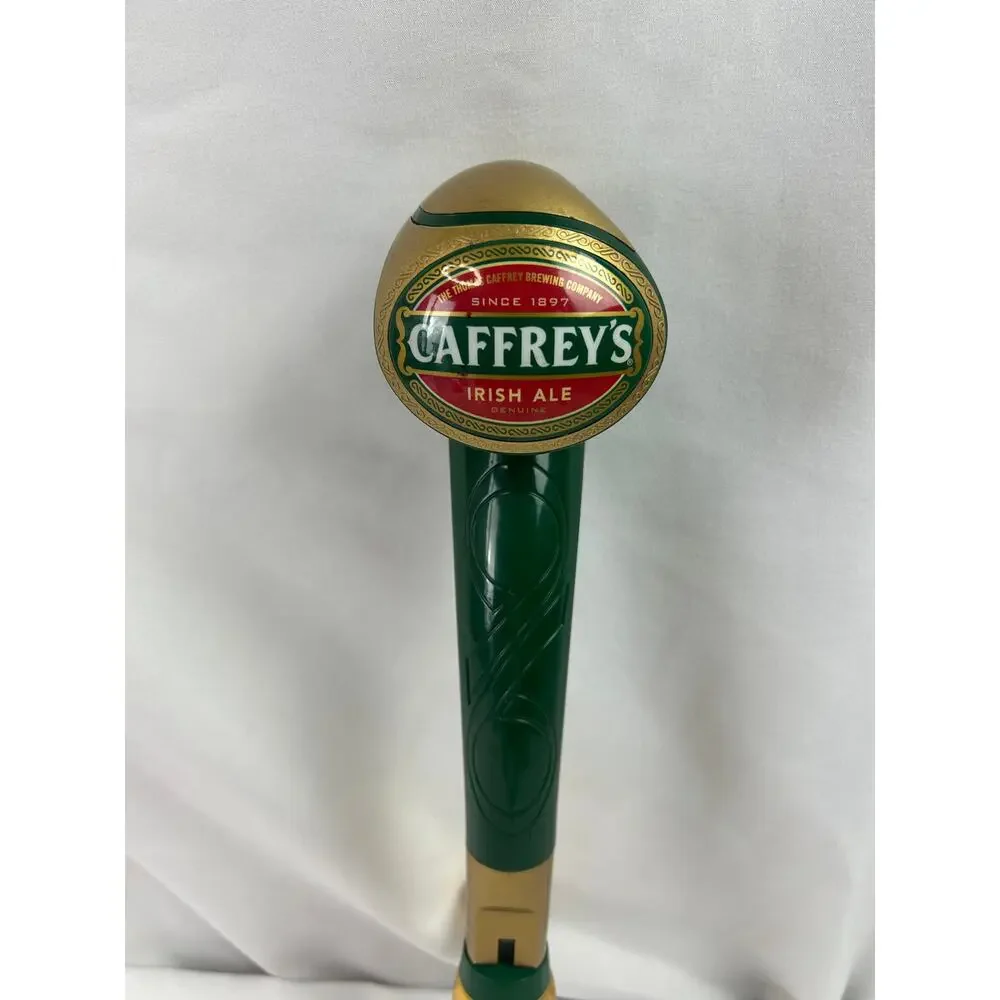 Caffrey's Irish Ale Beer Tap Faucet Swan Neck Green Gold Pub Breweriana